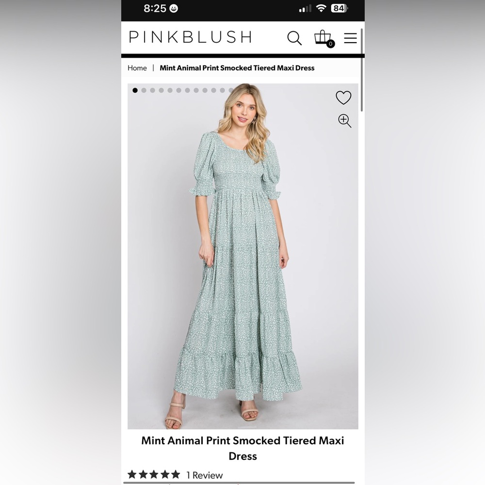 Pinkblush Mint maxi dress worn once